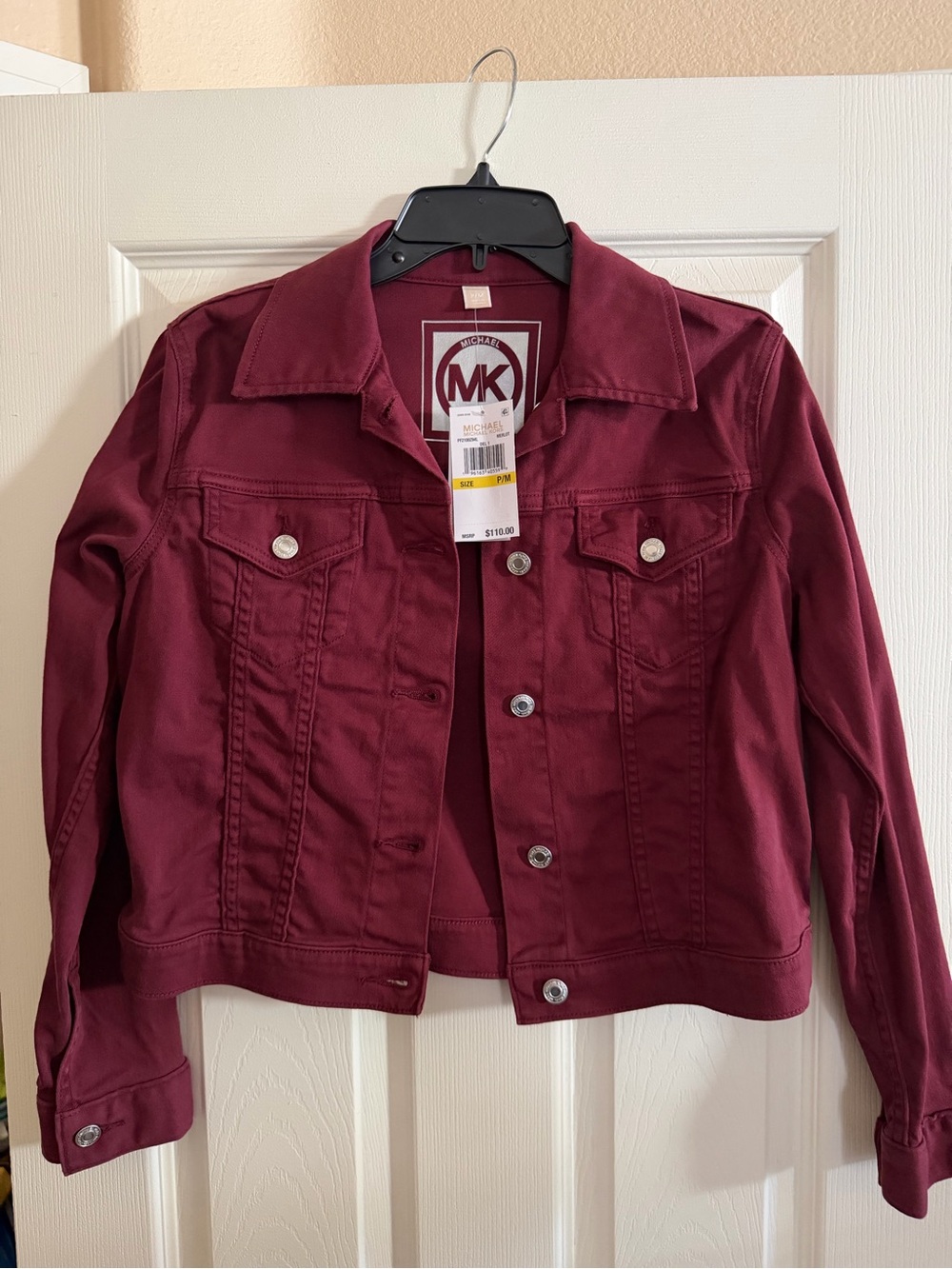 ✨♥️ BNWT Michael Kors Merlot Cropped Denim Style Jacket ♥️✨ 97% Cotton